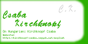 csaba kirchknopf business card